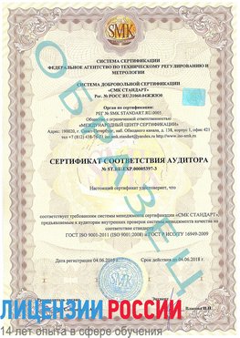 Образец сертификата соответствия аудитора №ST.RU.EXP.00005397-3 Городец Сертификат ISO/TS 16949